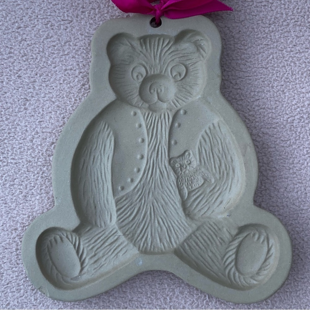 NEW Vintage Brown Bag Cookie Art Shortbread Mold 80s Dessert Teddy Bear Granny